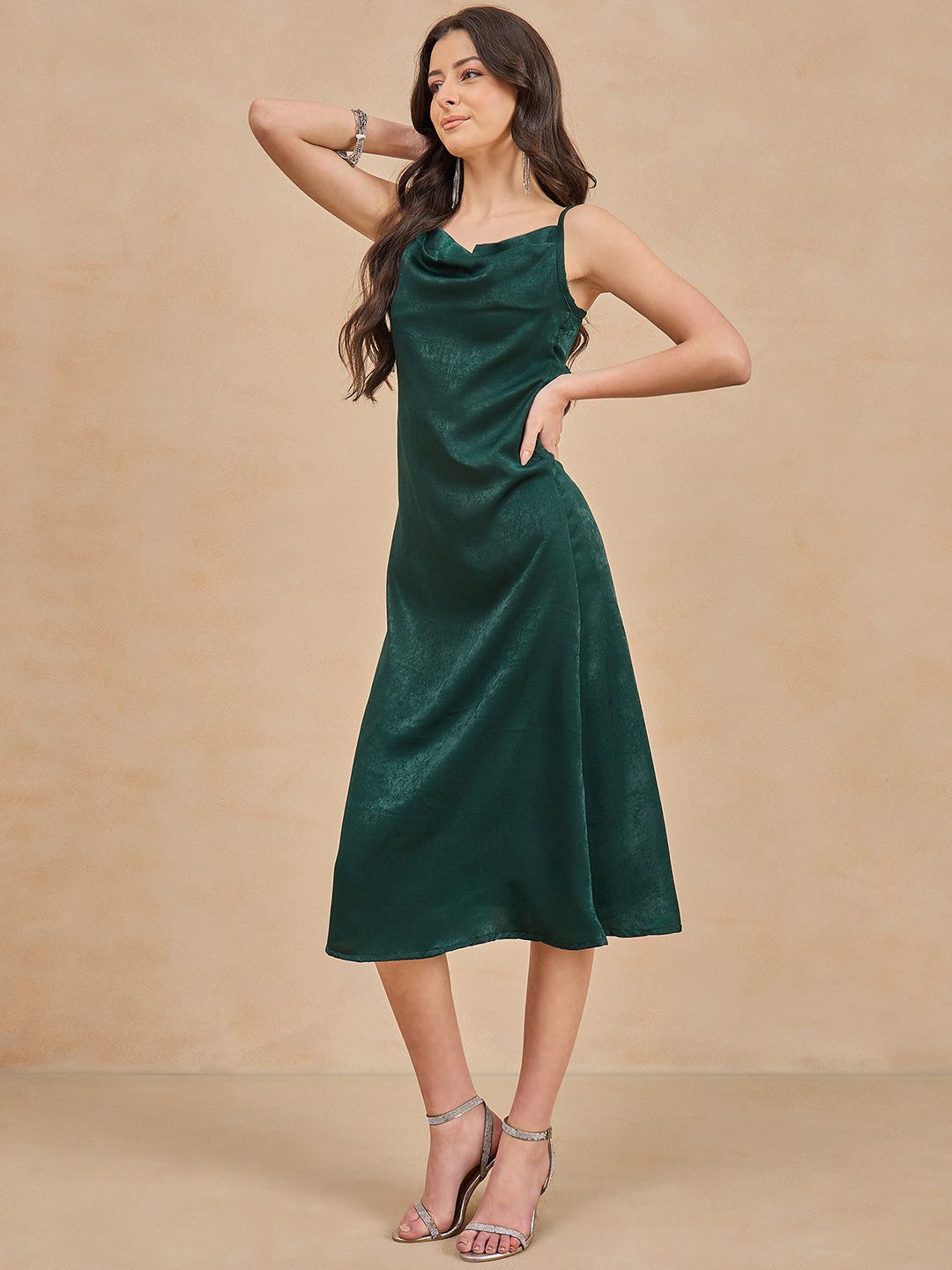 Cowl Neck Midi Dress