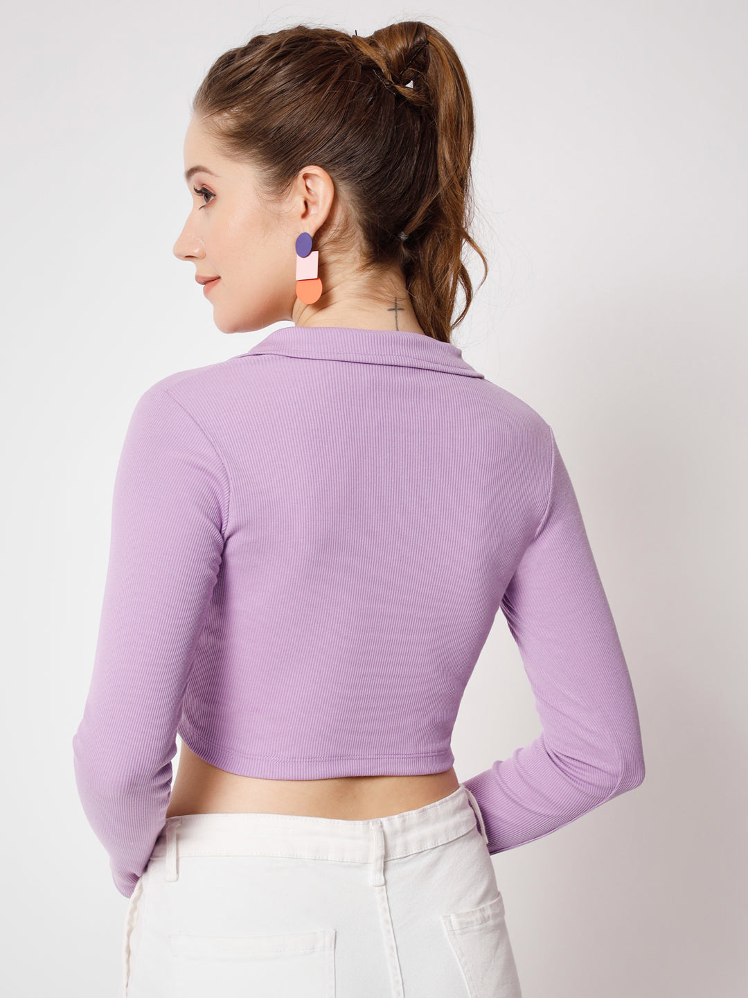 Lavender Collared Top
