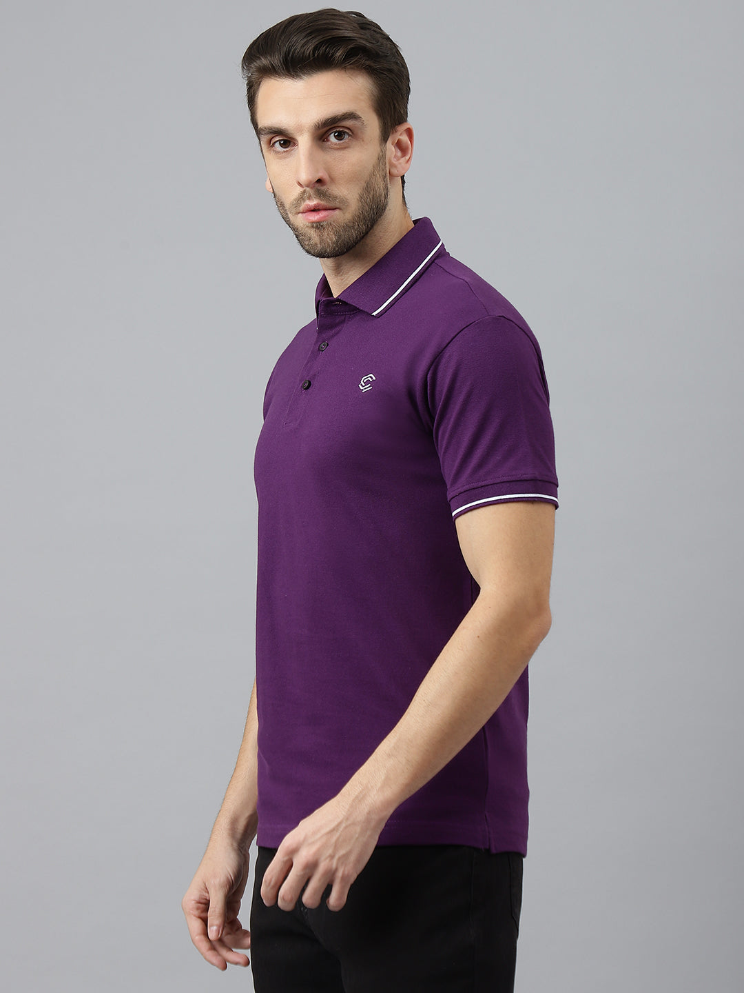 Purple Classic White Tipping Polo