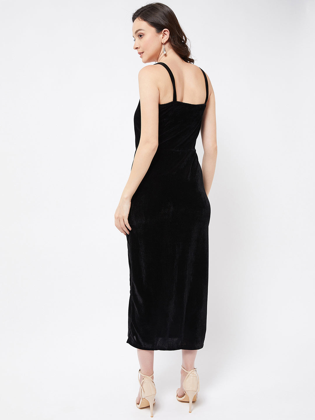 Black Bodycon Velvet Dress