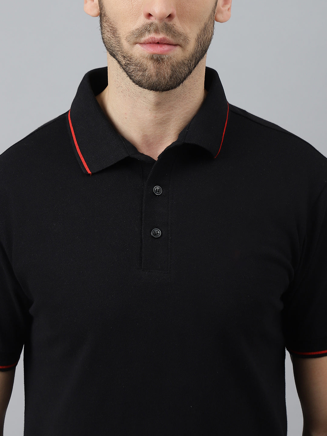 Black Classic Red Tipping Polo